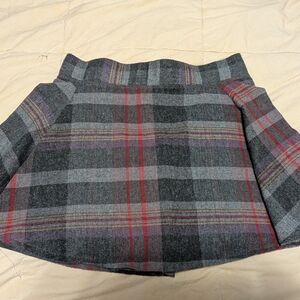 Plaid Gray and Red Women's Skirt